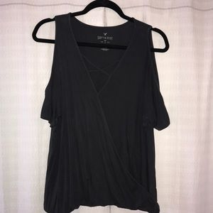 American Eagle criss cross off the shoulder top